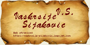 Vaskrsije Šijaković vizit kartica